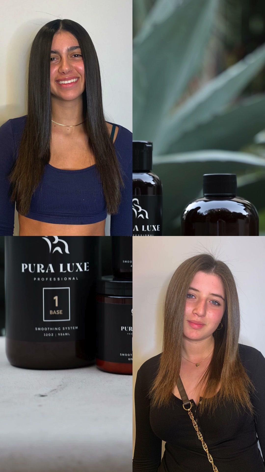 Pura Luxe transformation, long, smoothed hair